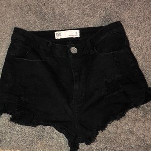 black high waisted shorts